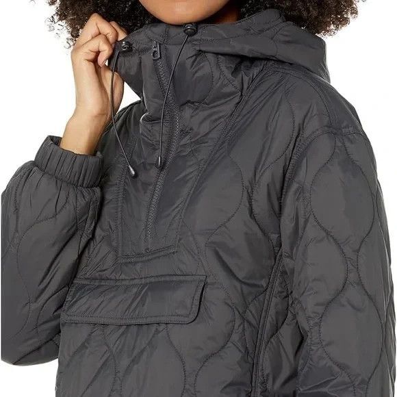 Madewell Airpuff Quilted Packable Popover Puffer Jacket Coat Coal Womens Plus 2X - Picture 1 of 15